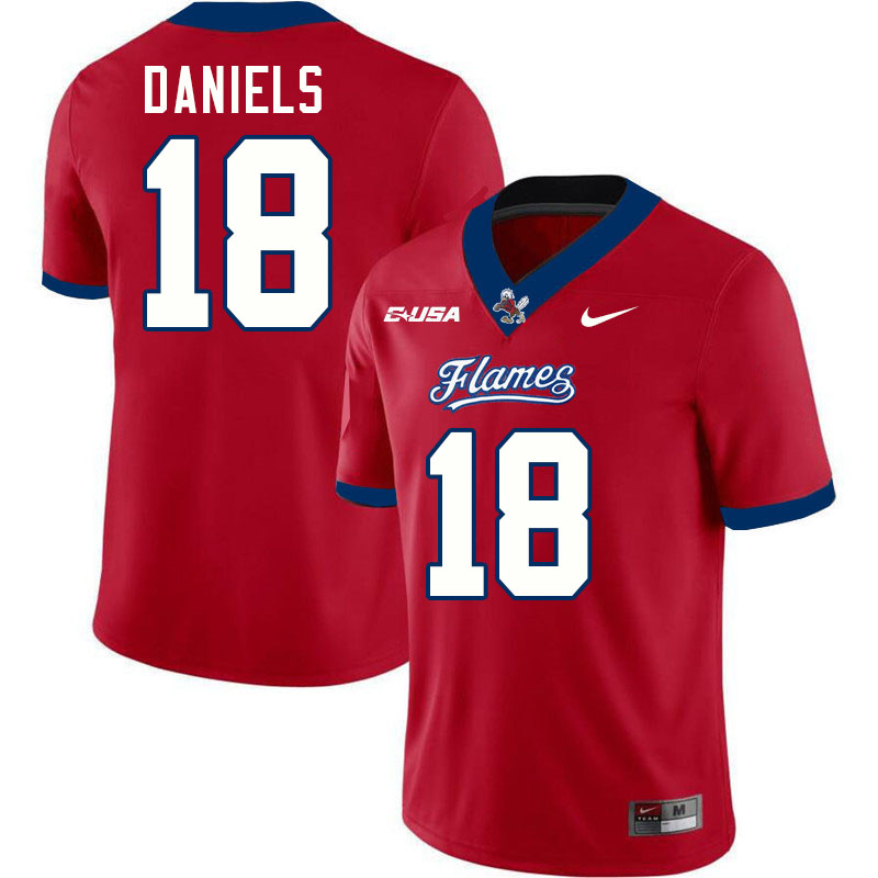 Liberty Flames #18 Rod Daniels College Football Jerseys Stitched-Red